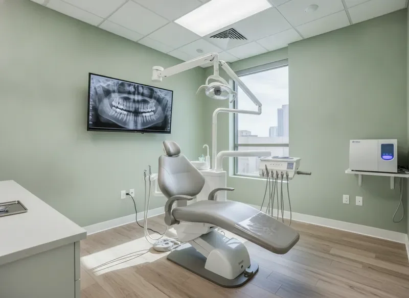 Modern dental treatment room with advanced technology at Affordable Dental of OKC
